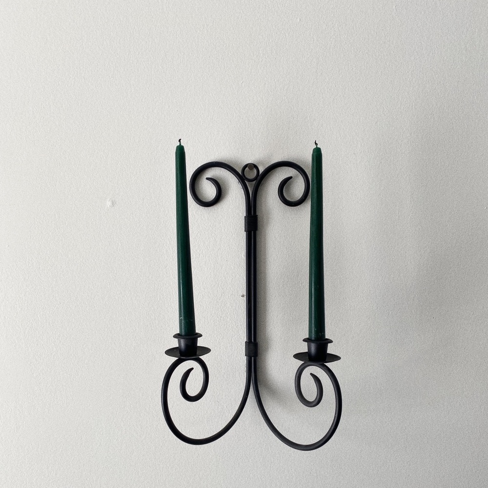 Vintage Wrought Iron Wall Candle Holder